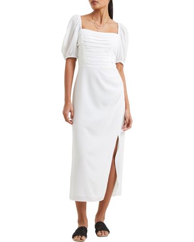 French Connection Afina Inu Satin Midi Dress - White