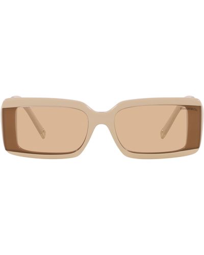 Tiffany & Co. 62mm Oversize Rectangular Sunglasses - Natural