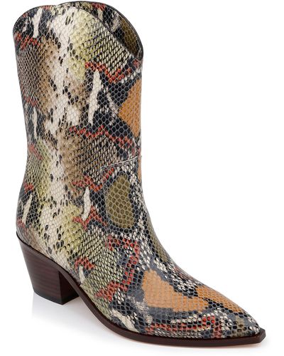 L'Agence Claude Pointed Toe Western Boot - Brown