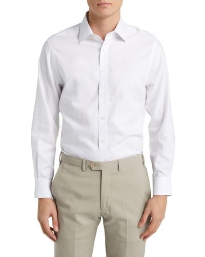 Charles Tyrwhitt Slim Fit Non-iron Solid Royal Oxford Dress Shirt - White