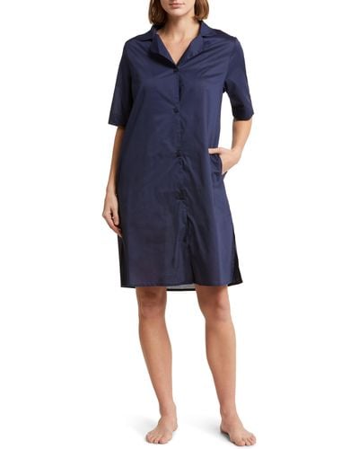 Papinelle Gemma Cotton Short Sleeve Nightshirt - Blue