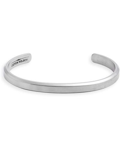 CLIFTON WILSON Stainless Steel Stacking Bangle - White