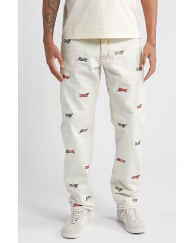 ICECREAM Stampede Strawberry Fit Straight Leg Jeans - Natural