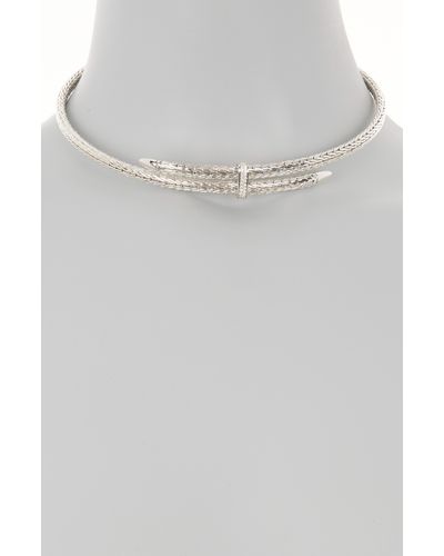 John Hardy Spear Coil Diamond Choker Necklace - White