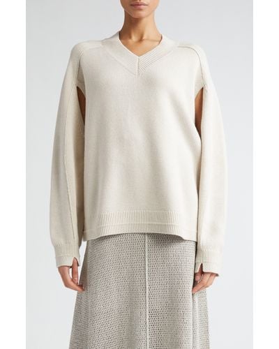 Maria McManus Cape Sleeve Organic Cotton & Recycled Cashmere Sweater - Natural