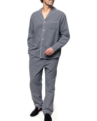Petite Plume Cotton Flannel Pajamas - Blue