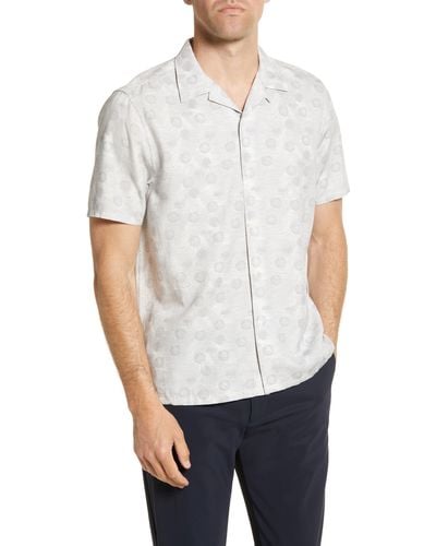 Ted Baker Maslin Spot Print Short Sleeve Button-up Camp Shirt - White
