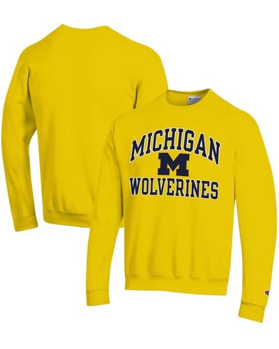 Champion Michigan Wolverines High Motor Pullover Sweatshirt At Nordstrom - Yellow