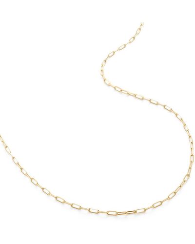 Monica Vinader 14k Gold Paper Clip Chain Necklace - White