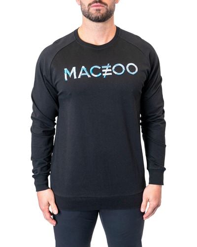 Maceoo Camo Logo Cotton Blend Sweater - Blue