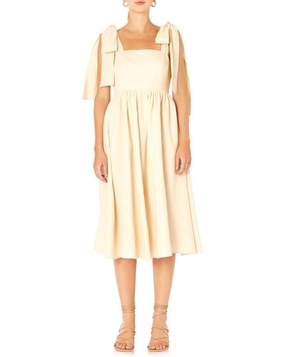 Endless Rose Bow Tie Strap Sundress - Natural