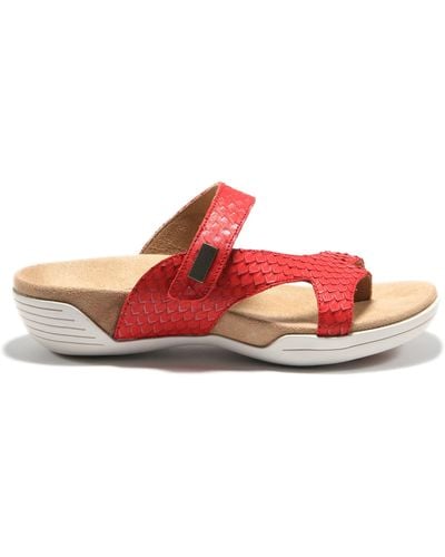 HALSA FOOTWEAR Hälsa Darline Asymmetrical Slide Sandal - Red