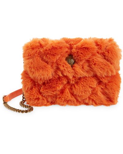 Kurt Geiger Medium Kensington Faux Fur Crossbody Bag - Orange
