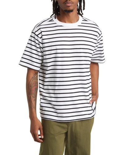 BP. Stripe Cotton T-shirt - Gray