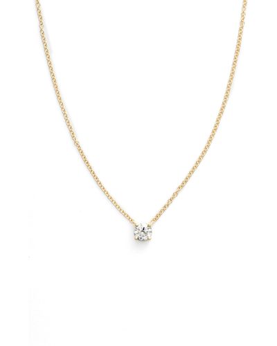 Bony Levy Liora Solitaire Diamond Pendant Necklace - Metallic