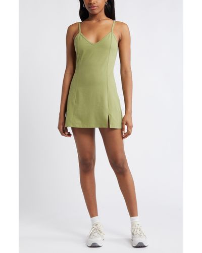 BP. Sport Stretch Cotton Blend Mini Skort Dress - Green