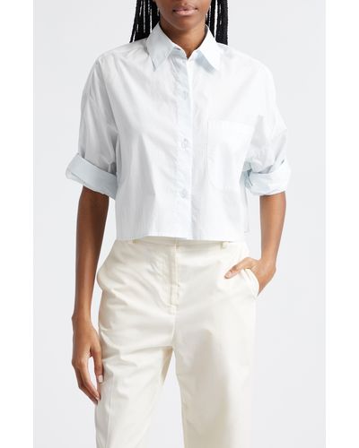 Twp Next Ex Cotton Button-up Crop Shirt - White