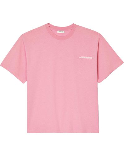 Sandro Rubber Logo Patch T-shirt - Pink