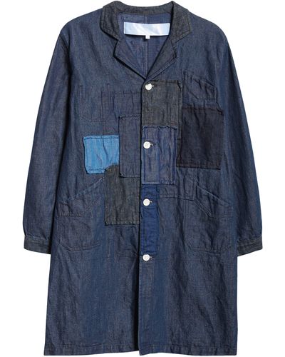 Tao Comme Des Garçons Patchwork Cotton & Linen Denim Jacket - Blue