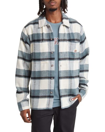 Dickies Coaling Plaid Flannel Button-up Overshirt - Blue