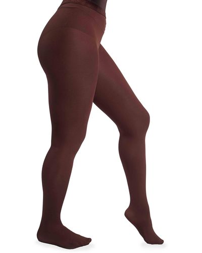 Nude Barre 5 Pm Opaque Footed Tights - Purple