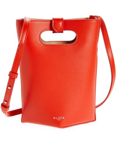 Alaïa Small Folded Calfskin Leather Tote - Red