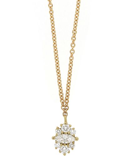Bony Levy Getty Diamond Crown Cluster Pendant Necklace - White