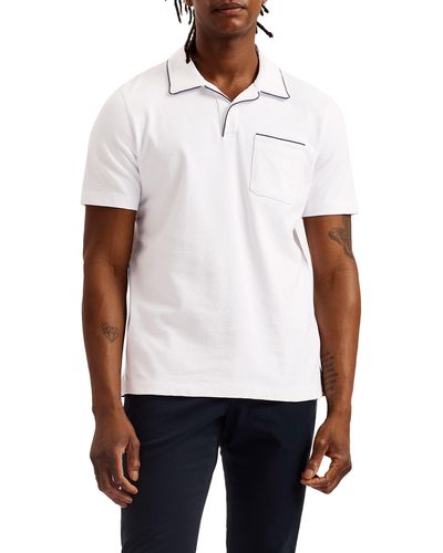 Ted Baker Paisel Piped Cotton Polo - White