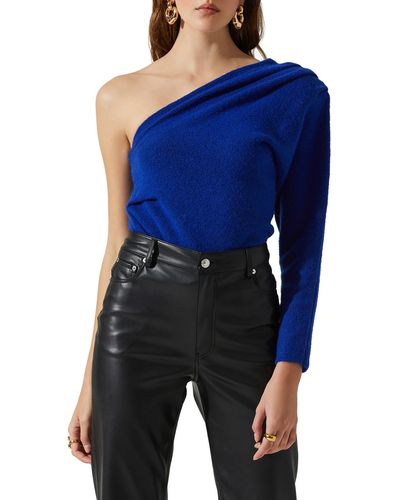 Astr Cosima One-shoulder Sweater - Blue