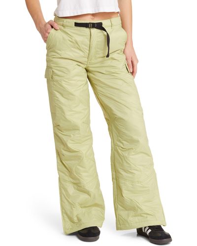 Coney Island Picnic Alpine Slopes Quilted Wide Leg Cargo Pants - Yellow