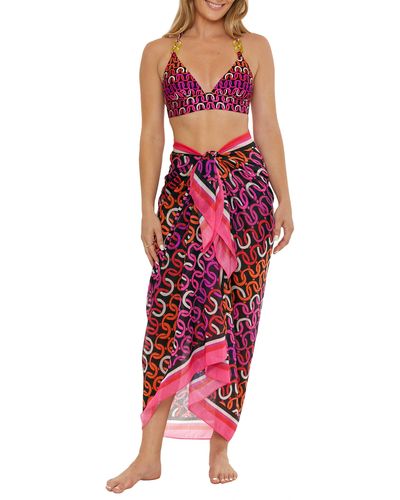 Trina Turk Scarf Print Cover-up Pareo - Red