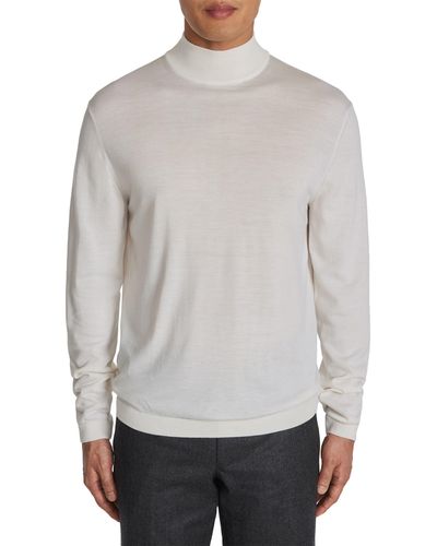 Jack Victor Beaudry Mock Neck Wool Blend Sweater - Gray