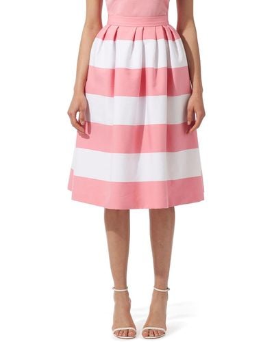 Carolina Herrera Stripe Cotton Blend Skirt - Red