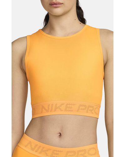 Nike Pro Mesh Crop Tank - Orange