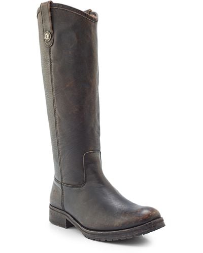 Frye Melissa Button Double Sole Knee High Boot - Black