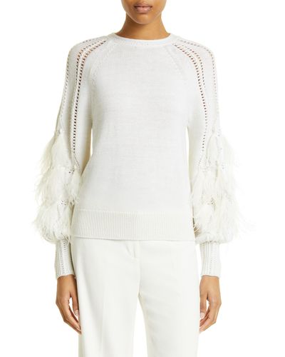 Kobi Halperin Kai Space Dye Feather Sweater - White