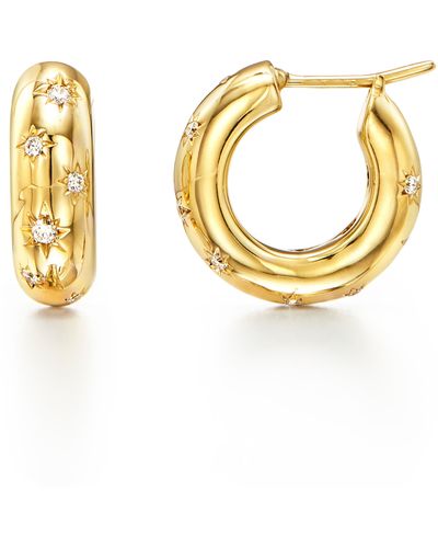Temple St. Clair 18k Gold Cosmos huggie Hoop Earrings - Metallic