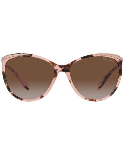 Ralph 59mm Gradient Polarized Cat Eye Sunglasses - Brown