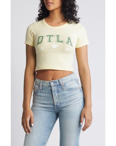 PacSun Crop Graphic T-shirt - Yellow