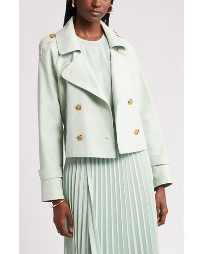 Nordstrom Crop Stretch Cotton Trench Coat - Multicolor