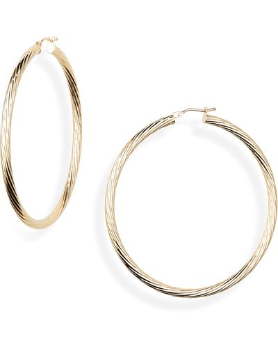 Bony Levy 14k Gold Twisted Hoop Earrings - Metallic