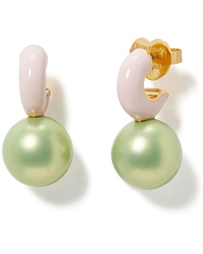 Kate Spade Imitation Pearl Drop Earrings - Green
