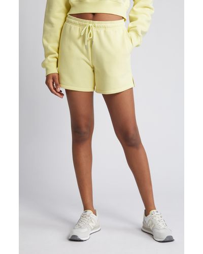 BP. Cotton Blend Fleece Shorts - Yellow