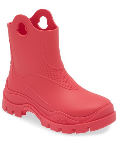 Moncler Misty Waterproof Rain Boot - Red