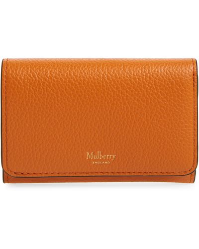 Mulberry Continental Leather Trifold Wallet - Orange