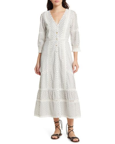 LoveShackFancy Desert Victorian Cotton Blend Jacquard Dress - White