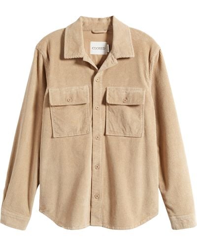 Closed Regular Fit Corduroy Button-up Utility Shirt - Natural