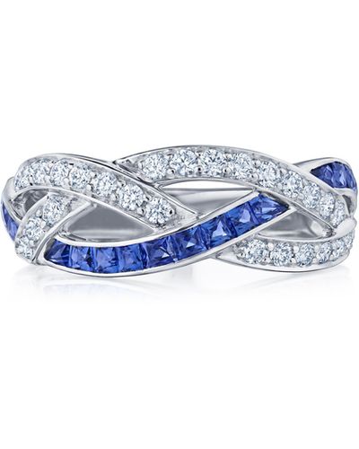 Kwiat Splendor Woven Diamond & Sapphire Ring - Blue