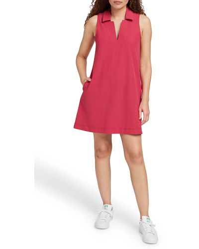 Faherty All Day Polo Minidress - Red