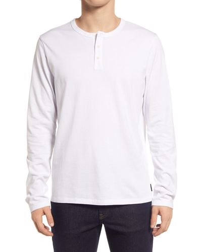 AG Jeans Bryce Long Sleeve Henley Shirt - White